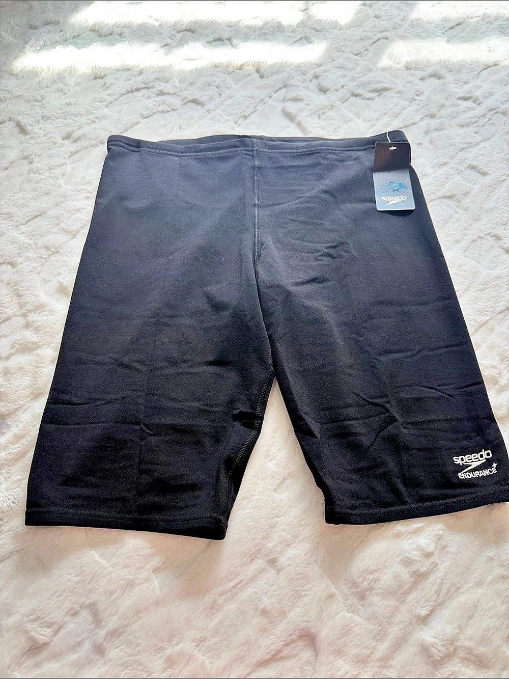 Speedo Endurance+ Solid Jammer Black Waist 34 NWT